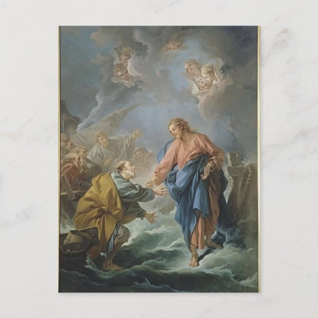 Carte Postale Francois Boucher - St. Peter Invité à marcher (Devant)