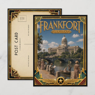 Carte Postale Frankfort Kentucky Art Déco vintage de l'âge d'or