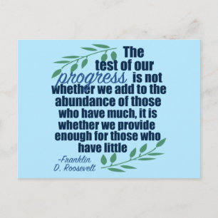 Carte Postale Franklin D. Roosevelt Citation Inspirational Progr