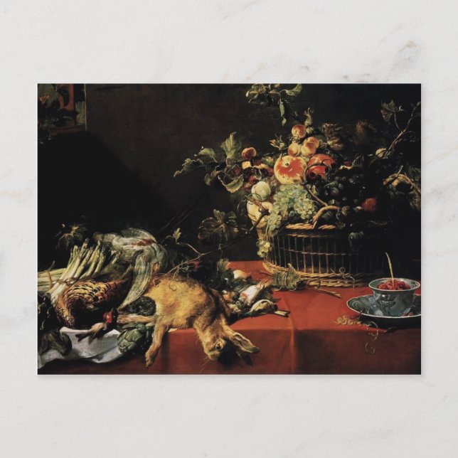 Carte Postale Frans Snyders - Vie morte avec panier de fruits, J (Devant)
