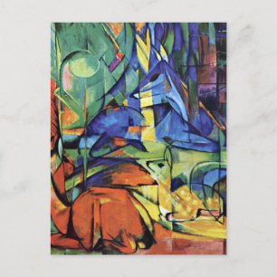 Carte Postale Franz Marc - cerf commun dans la forêt (ii)