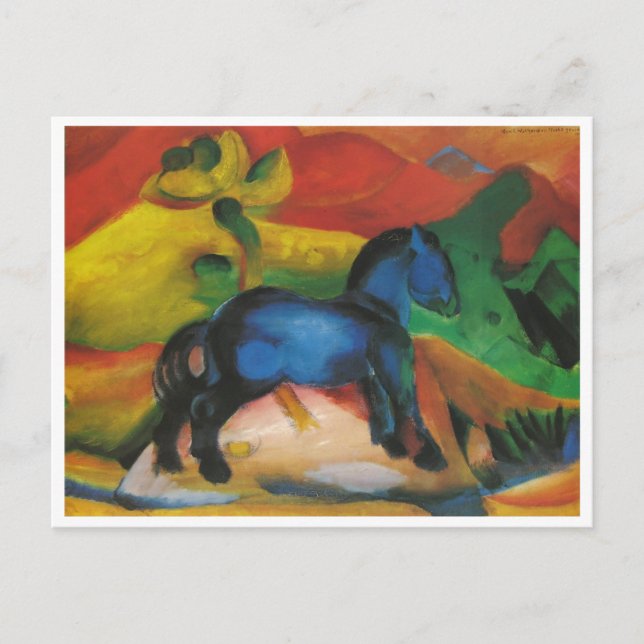 Carte Postale Franz Marc - Petit Cheval Bleu 1912 Toile à huile (Devant)