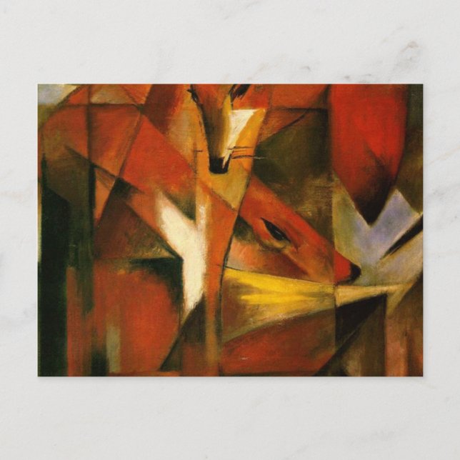 Carte Postale Franz Marc - Renards (Devant)