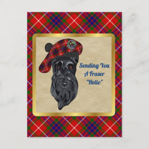 Carte postale Fraser Clan Badge & Tartan