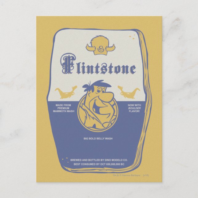 Carte Postale Fred Flintston Big Bold Belly Laver (Devant)