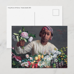 Carte Postale Frédéric Bazille - Jeune femme aux pivoines