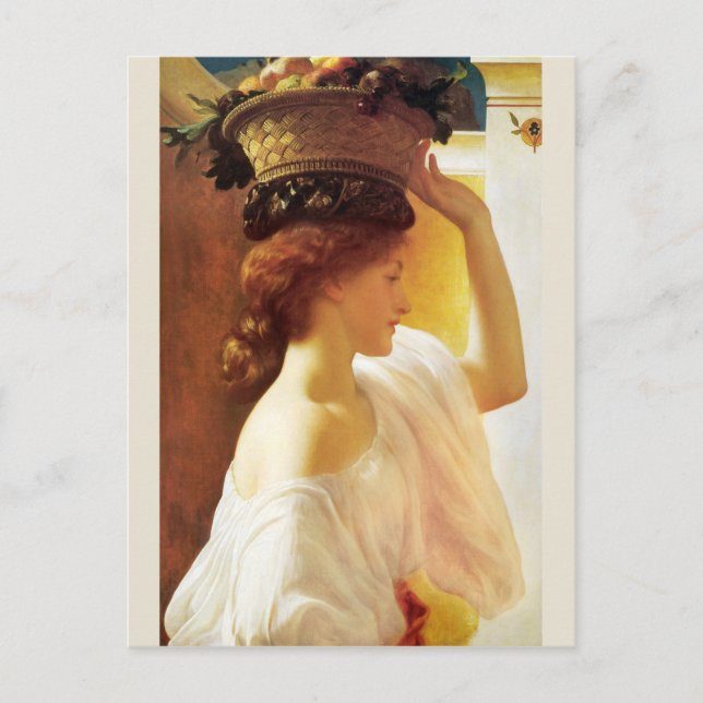 Carte Postale Frédéric Leighton Girl avec panier de fruits CC095 (Devant)