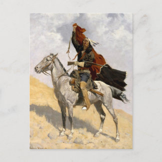 Carte Postale Frédéric Remington Art de l'Ouest "Le signal génér
