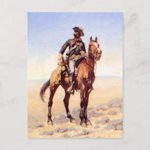 Carte Postale Frederic Remington Art Occidental "Cavalryman Noir
