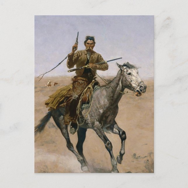 Carte Postale Frederic Remington Art Occidental "Le Vol" (Devant)