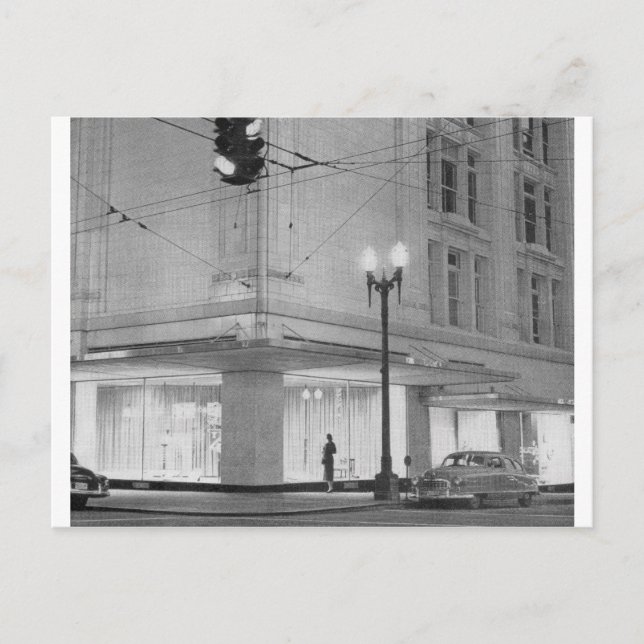 Carte Postale Frederick & Nelson, vue de nuit c1952 (Devant)