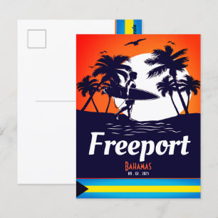 Carte Postale Freeport Bahamas Vintage Souvenirs