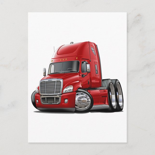 Carte Postale Freightliner Cascadia Red Truck (Devant)