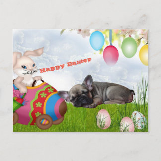 Carte Postale French Bulldog Happy Easter French Bulldog