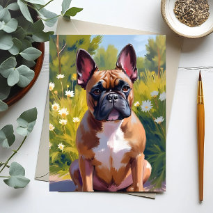 Carte Postale French Bulldog Pet Peinture Chien Art