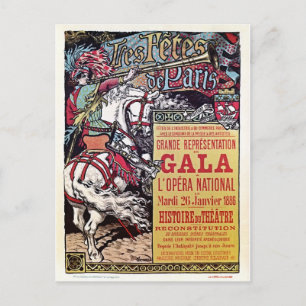 Carte Postale French National Opera medieval style vintage gala
