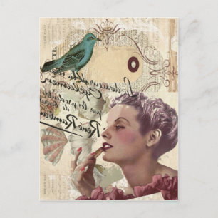 Carte Postale french scripts girrrglish paris fashionista
