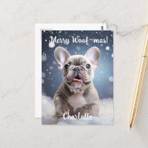 Carte Postale Frenchie Frosty Bliss personnalisable