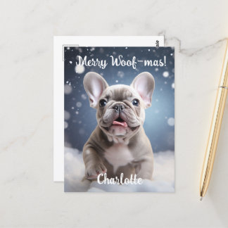 Carte Postale Frenchie Frosty Bliss personnalisable