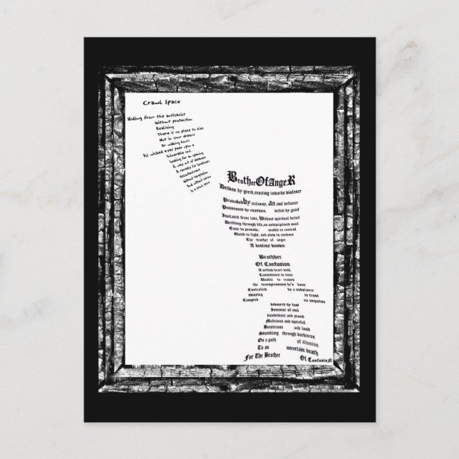 Carte Postale Frère de la colère et de la confusion (Devant)