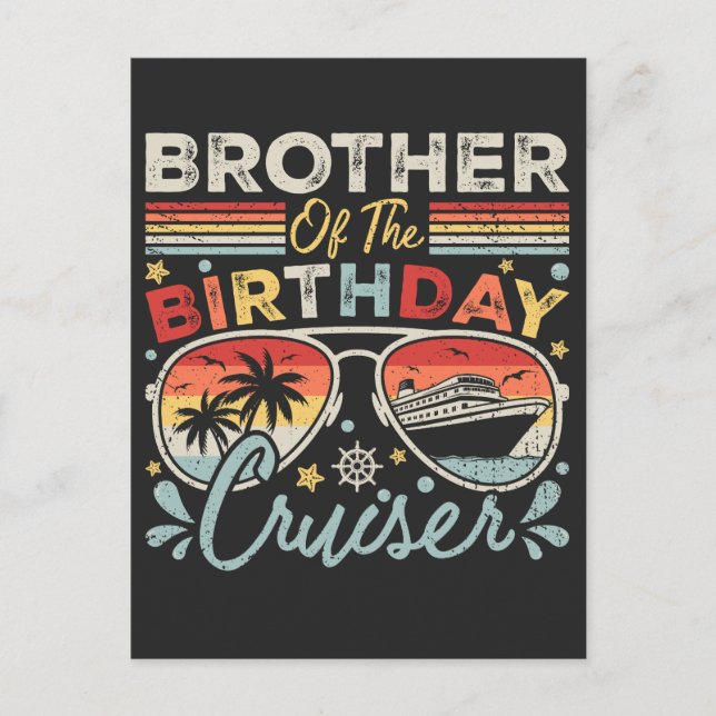 Carte Postale Frère du frère de la croisière d'anniversaire de v (Devant)