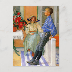 Carte Postale Frère et soeur suédoise 1911