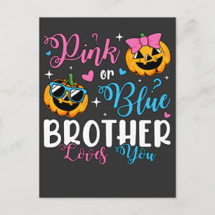 Carte Postale Frère rose ou bleu t'aime bébé citrouille