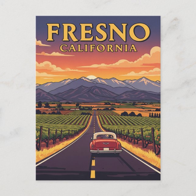 Carte Postale Fresno California Central Valley (Devant)