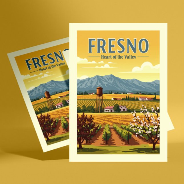Carte Postale Fresno vintage (Créateur téléchargé)