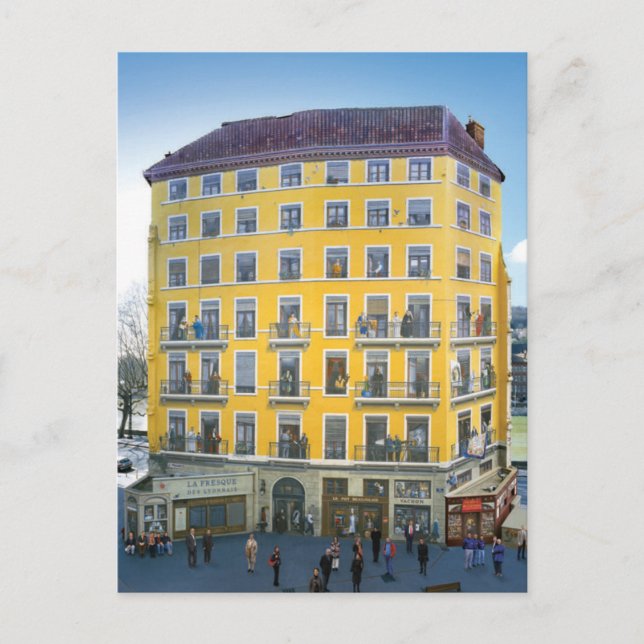 Carte Postale Fresque des lyonnais - Mur peint - Lyon (Devant)