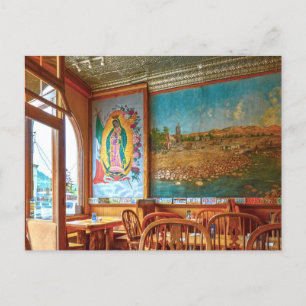 Carte Postale Fresque Notre-Dame de Guadalupe dans un restaurant