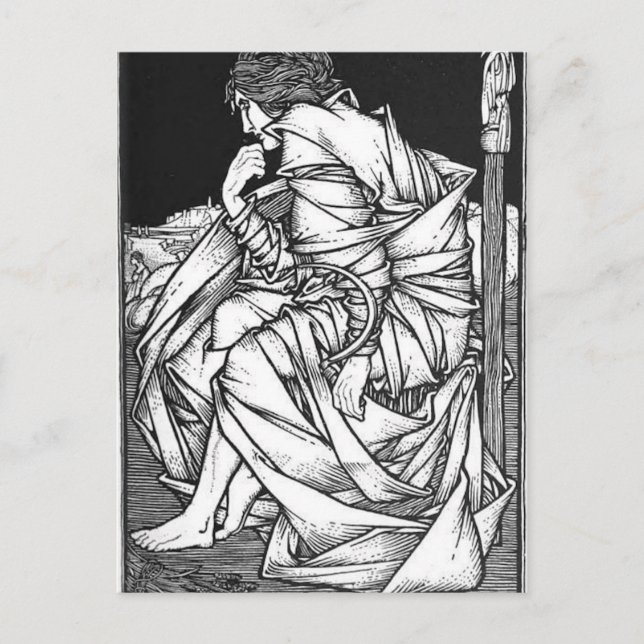 Carte Postale Frey assis sur le trône d'Odin (Devant)