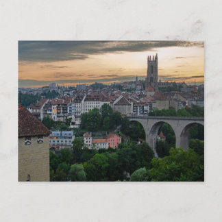 Carte postale Fribourg Suisse Sunset