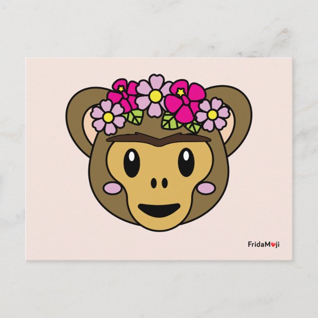 Carte Postale Frida Kahlo | FridaMoji - Singe (Devant)