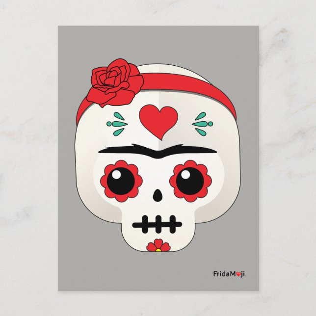 Carte Postale Frida Kahlo | FridaMoji - Sugar Skull (Devant)