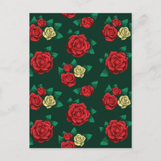 Carte Postale Frida Kahlo | Motif Rose rouge et or
