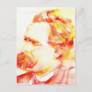 Carte Postale friedrich nietzsche - portrait aquarelle.3