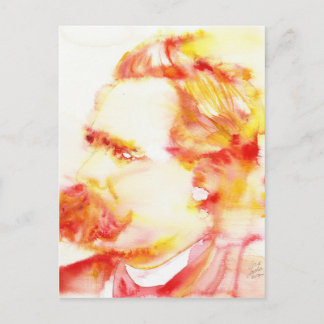 Carte Postale friedrich nietzsche - portrait aquarelle.3