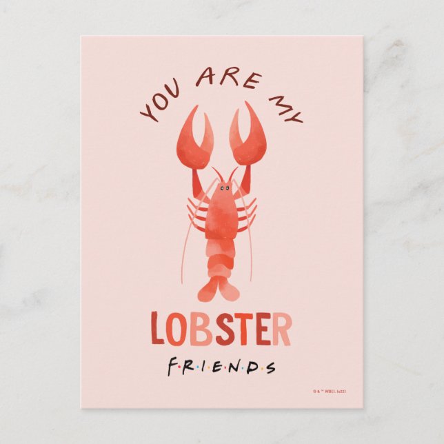 Carte Postale FRIENDS™ | Graphisme aquarelle "Tu es mon homard" (Devant)