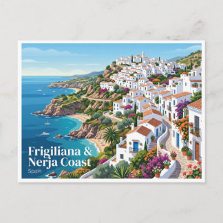 Carte Postale Frigiliana et côte de Nerja Espagne
