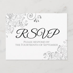 Carte Postale Frills d'argent Simple mariage élégant RSVP