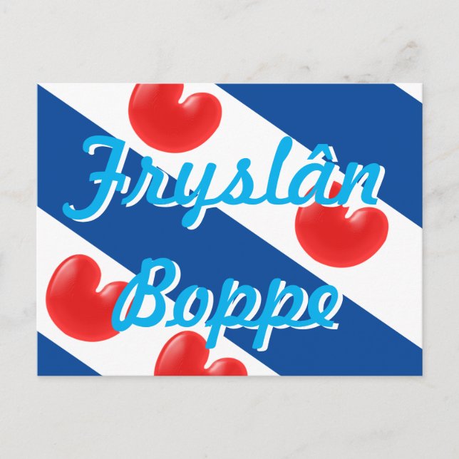 Carte Postale Frisian Flag texte personnalisable Fryslan Boppe (Devant)