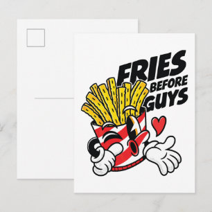 Carte Postale Frites avant les mecs – Boîte de frites dessin ani