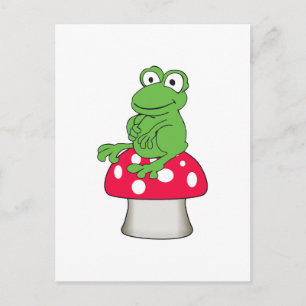 CARTE POSTALE FROG ON TOADSTOOL