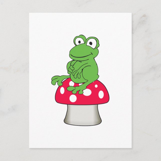 CARTE POSTALE FROG ON TOADSTOOL (Devant)
