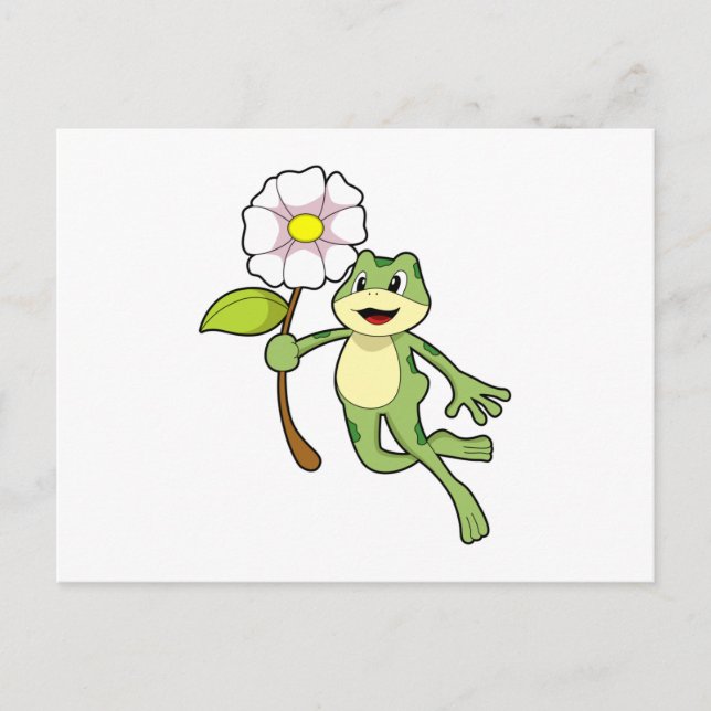 Carte Postale Frog with Flower. (Devant)