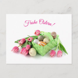 Carte Postale Frohe Ostern Postkarte mit Tulpen Ostéréern