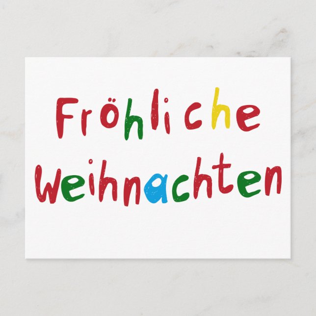 Carte Postale Fröhliche Weihnachten - Grußkarte bunt (Devant)