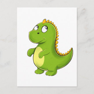 Carte Postale Fröhlicher Grüner Dino