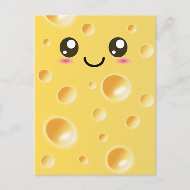 Carte Postale Fromage bon Cute Kawaii (Devant)